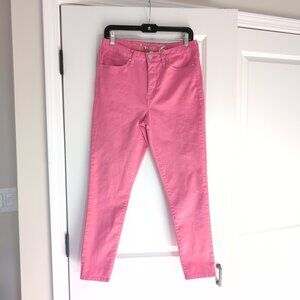 Seven7 Women's Size 10 High Rise Hollywood Skinny Jeans Neon Pink Ankle